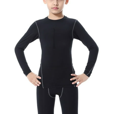 Kids Boys Compression Base Layers Quick Dry Long Sleeve Sports