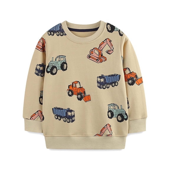 LIBRCLO Boys Long Sleeve Shirts, Cotton Crew Neck Graphic Sweatshirts Tops for Kids Clothes Size 6-7 Years