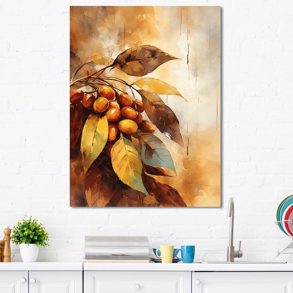 Designart "Minimalist Harmony Of Coffee Beans" Coffee Canvas Art Print