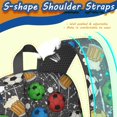 thumbnail image 5 of Football and Beermug Black Pattern 17" Waterproof Oxford School Backpacks for Teens, S-Shape Padded Straps, for School, Travel, Hiking, Camping, 5 of 5