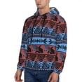 thumbnail image 3 of Pofeuu Vintage Corn Pattern in Red Blue Print Mens Casual Hooded Collar Drawstring Hoodies Pullover Sweatshirts Casual Long Sleeve Shirts-Medium, 3 of 7
