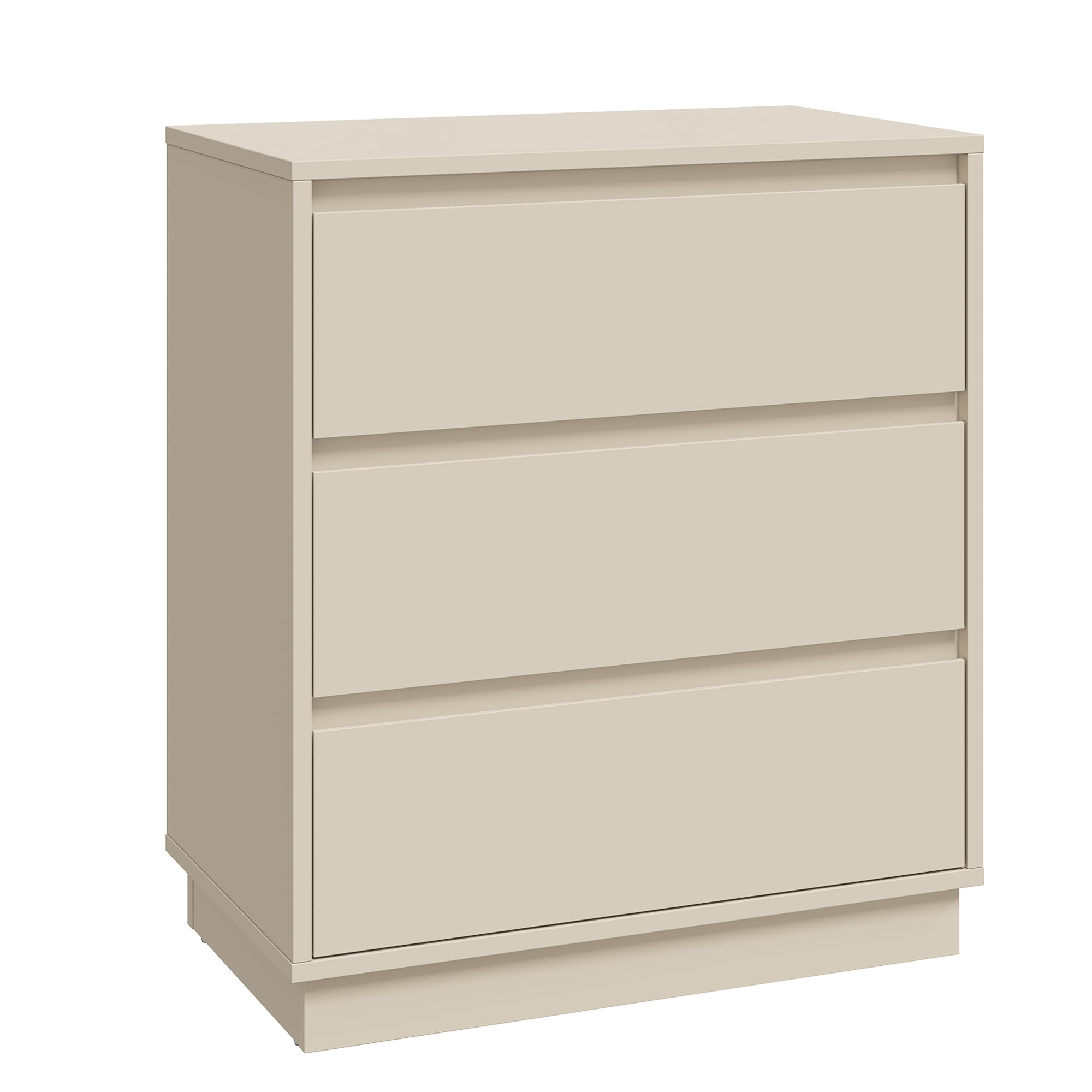 May in Color Wide Nightstand with 3 Drawers Set of 2, Nightstand for Bedroom, Large End Table Bedside Table for Home and Office, Beige