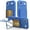 Blue, variant on Rugged Case for iPhone Air with Mirror, Hard PC Shockproof Cover with Hidden Cash Slot & Card Holder, Kickstand Durable Wallet Lens Raised Protection Case for Men & Women,Black