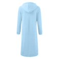 thumbnail image 5 of GEWSEY Women's Zip Up Hoodies Oversized Fleece Long Tunic Sweatshirts Casual Long Sleeve 2025 Fall Hoodie Jacket Coat (Blue, XL), 5 of 5
