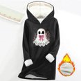 thumbnail image 2 of Feancey Womens Halloween Hoodies Funny Cute Ghost Print Loungewear Pajamas Winter Fleece Lined Thermal Tops Holiday Casual Pullover Sweatshirt Black M, 2 of 4