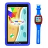 LINSAY 7" Kids Tablet 2 GB RAM 16 GB Android 9.0 Funny Tablet Blue Kids Smart Watch Cam Selfie - Blue