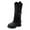 Black, variant on Cowboys Boots for Women Square Toe Wide Fringe Western Boots Mid Calf Cowgirl Boots Pull On Fashion Embroidered Cowboy Boots with Tassel Black,Size 6