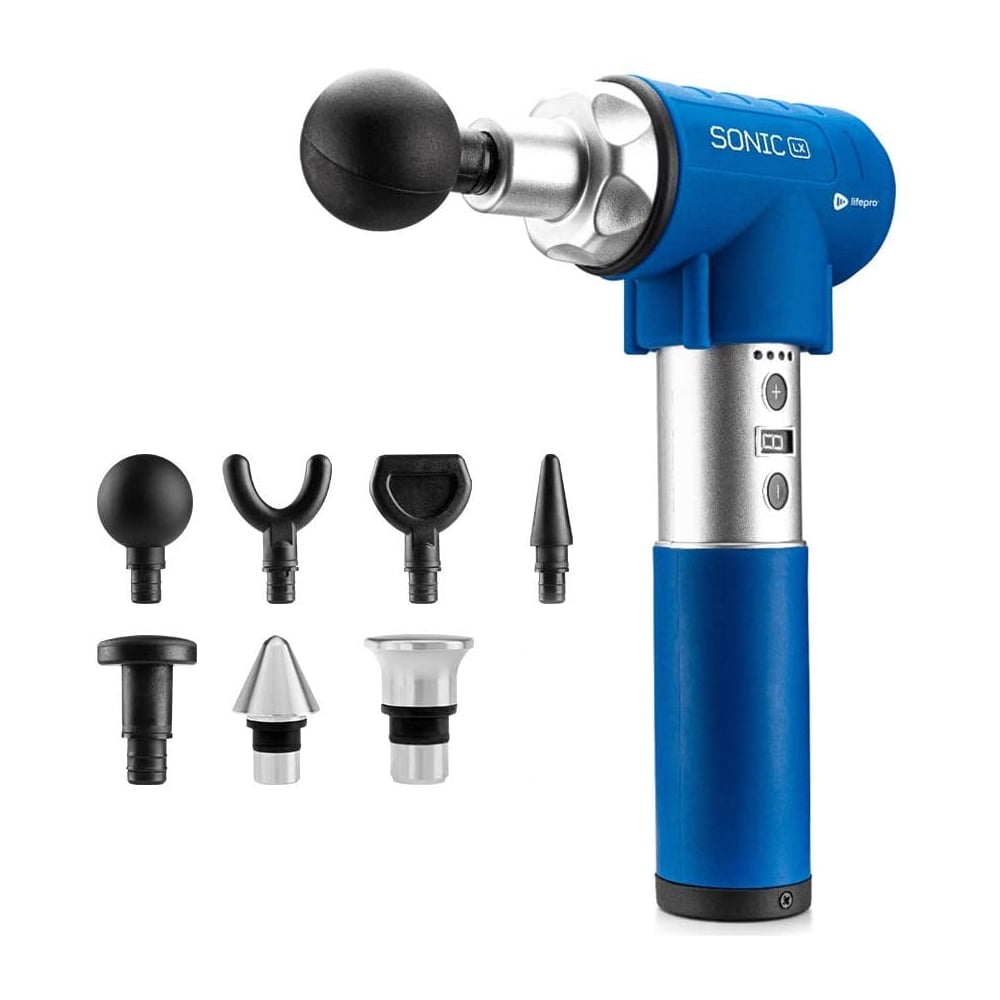 Lifepro Lpsnclxblu Sonic Lx Professional Percussion Massage Gun W 7 Attachments Sportelektronik