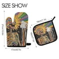 thumbnail image 2 of Yayeee Oven Mitts and Pot Holder Set of 2 Heat Resistant Kitchen Gloves Baking Hot Pad, Bright Skeleton, 2 of 5