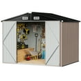 thumbnail image 2 of Aoxun 8' x 6' Outdoor Storage Metal Shed with Door & Lock for Backyard, 2 of 8