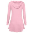 thumbnail image 5 of Womens Full Zip Up Long Hoodie Jacket with Pockets Classic Fit Lightweight Tunic Sweatshirt Open Front Cardigan (L, Pink), 5 of 5
