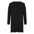 thumbnail image 5 of Kmdttou Women's Summer Casual Black Dress Solid Color Long Sleeved Off Shoulder Round Neck Dress,Fashionable Casual Dresses for Women 2025, 5 of 6
