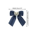 thumbnail image 2 of INSPIRE CHIC Women's Ribbon Rhinestone Pre-tied Bow Neck Tie Brooch for Shirts, 2 of 5