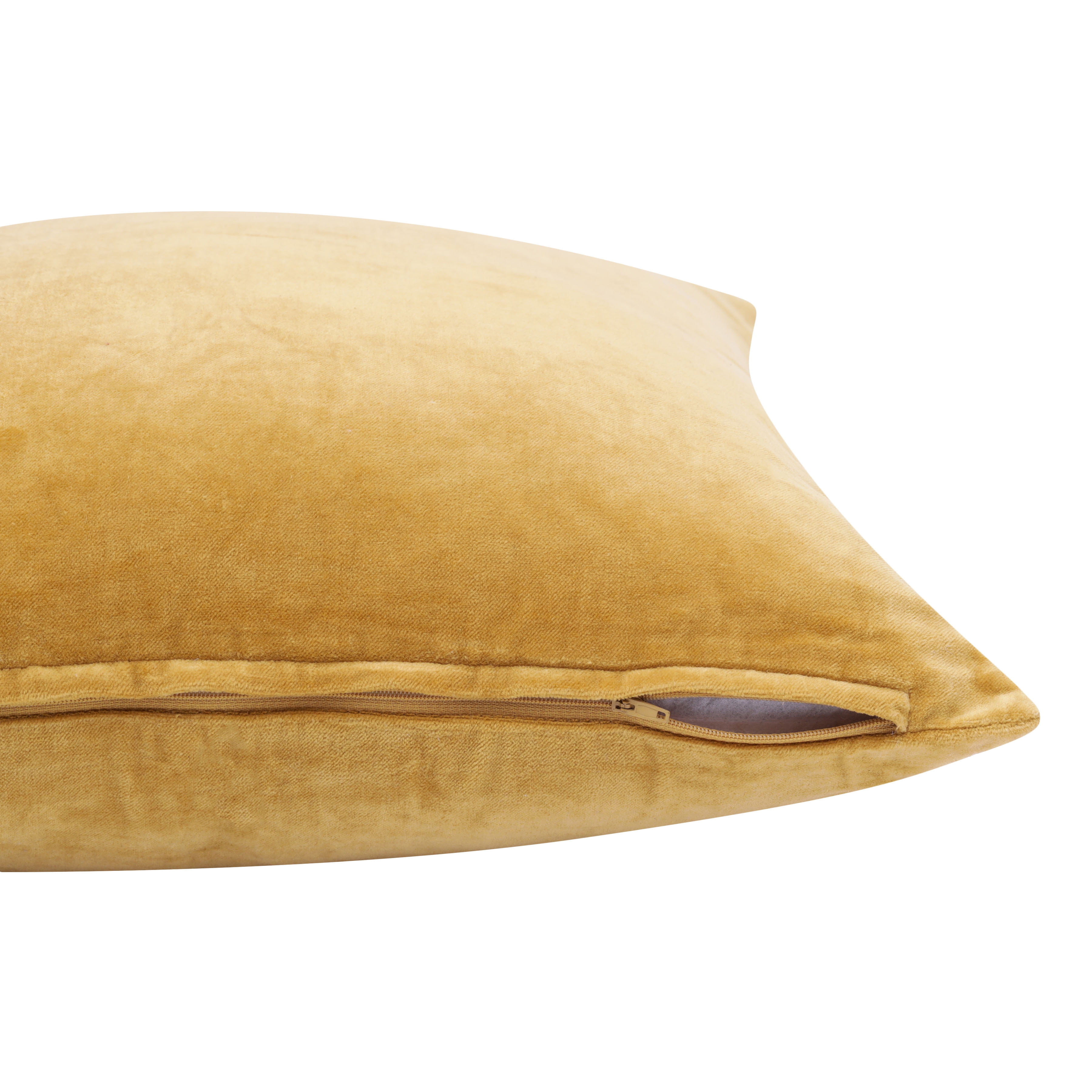 Ox Bay and Stacy Garcia 20" x 20" Ochre Velvet Reversible Cotton Adult Decorative Throw Pillow Cover