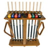 Cue Rack Only- 10 Pool - Billiard Stick And Ball Set Floor - Stand Oak Finish