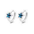 thumbnail image 1 of "Aretes De Plata 925 Con Diseño De Moda Estrella Para Mujer  Lab.g Plata Azul ", 1 of 4