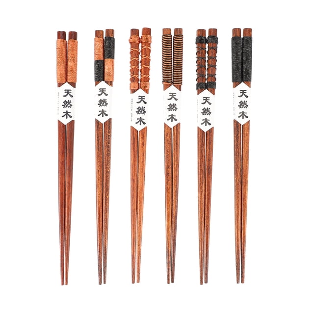 1 Set 6 Pairs Durable Wooden Long Chopsticks Practical Hot Pot Chopsticks