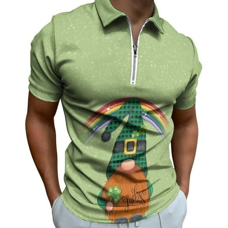 

LBECLEY Shirts for Men T Shirts Pack Mens St Patricks Day Fashion Casual 3D Digital Print Short Sleeve Shirt Top Shirt Blouse Under Scrub Mens Long Sleeve Tops Green Xs