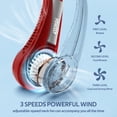 thumbnail image 3 of Ventilador de cuello portátil PenKou, refrigeración 360°, 3 velocidades, 4000 mAh, rojo, 3 of 6