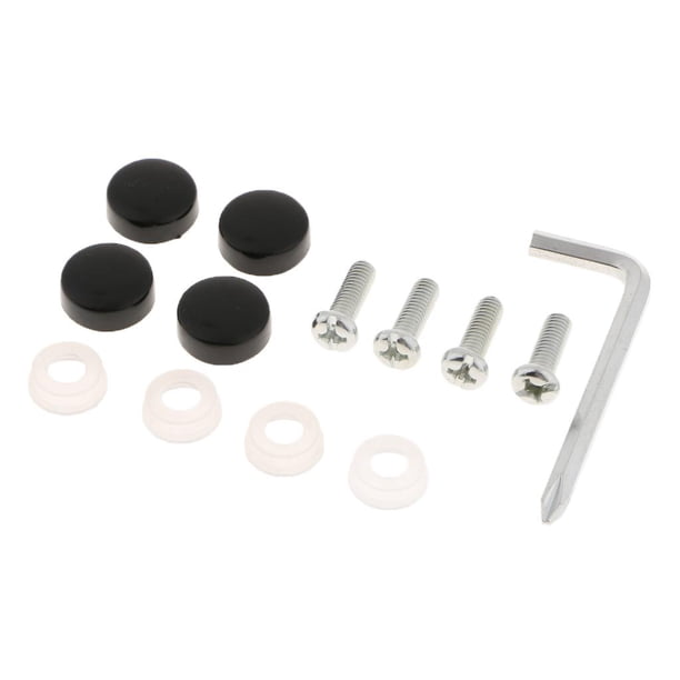 Tornillos De Marco De Placa De Matrícula De Acero Tornillos + Conjunto De Tapones De Tornillo Negro Soledad Juego de tornillos para marco de placa de matrícula