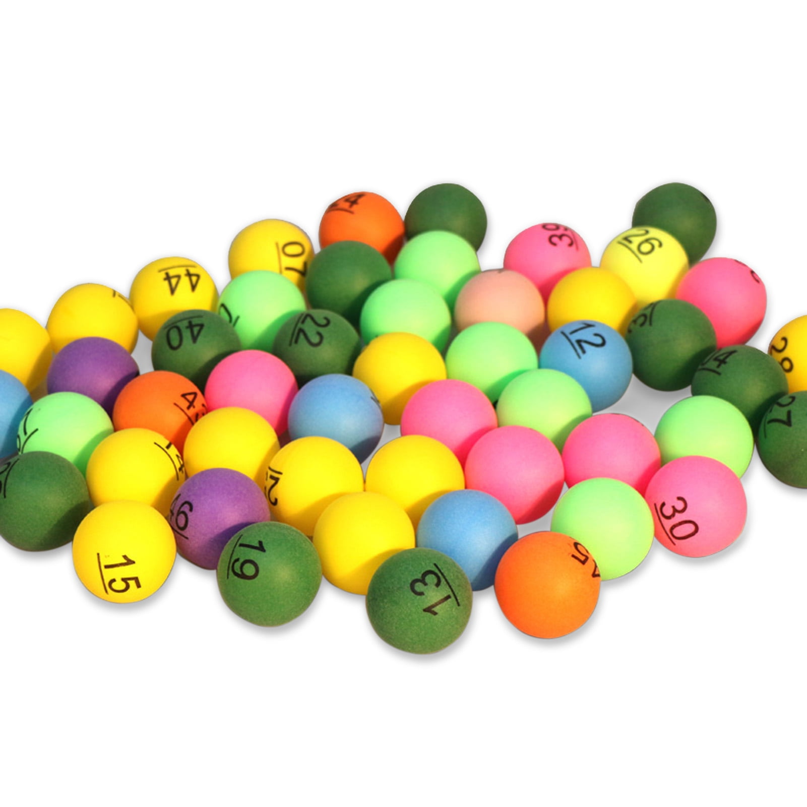 50PCS Mixed Color Table Tennis Ping Pong Ball Beer Pong Printed With Number 