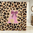 thumbnail image 2 of Manfei Leopard Print Initial A Shower Curtain 72Wx72L,Dreamy Bow Bathroom Curtain,Peach, 2 of 5