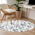 thumbnail image 4 of Round Area Rug 3.3 Ft, Green Grey Botanical Washable Non-Slip Circle Carpet for Living Room/Bedroom, Watercolor Spring Floral Summer Leaf Low-Profile Small Kitchen Mats Collection Rugs for Indoor, 4 of 8