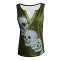 thumbnail image 4 of Tops de mujer con gráfico de calavera, blusas geniales para mujer, camisetas sin mangas de verano con cuello en V y cordón para mujer Fridja gh6197, 4 of 5