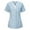 Sky Blue, variant on Otntypg Scrubs for Women Lightweight Casual Button Down V Neck Short Sleeve Scrub Tops Soft Stretch Moisture Wicking Nurse Uniform Shirts with 3 Pockets Black M