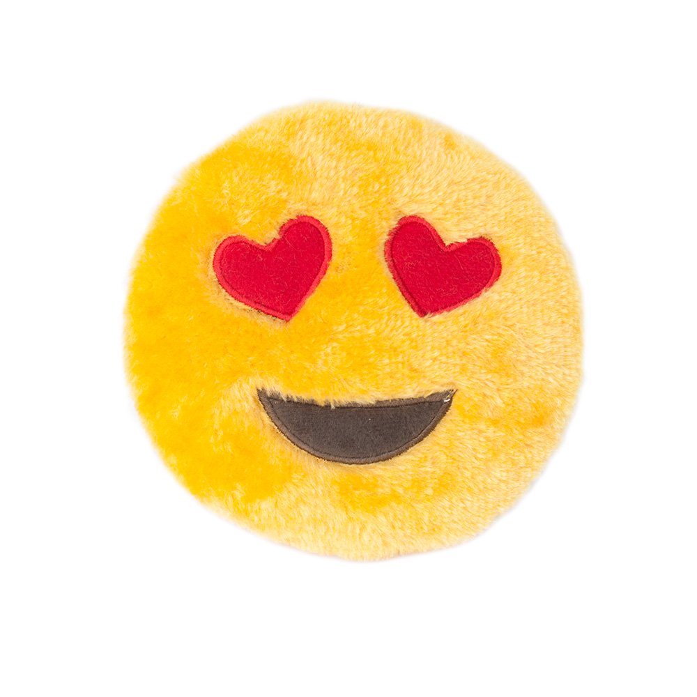 Zippy Paws Heart Eyes Emoji Dog Toy with Squeaker
