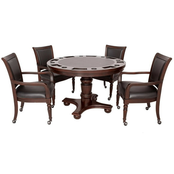 Bridgeport 2-in-1 Poker Game Table Set - Walnut
