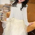 thumbnail image 2 of Gubotare Girls Compression Shirt Girls Print Long Sleeve Shirt Trendy Graphic Tee Winter Cute Shirt Kids Turtleneck Tshirt Girls Tops Girls Clothes Size 6-7 (White,6-7 Years), 2 of 4