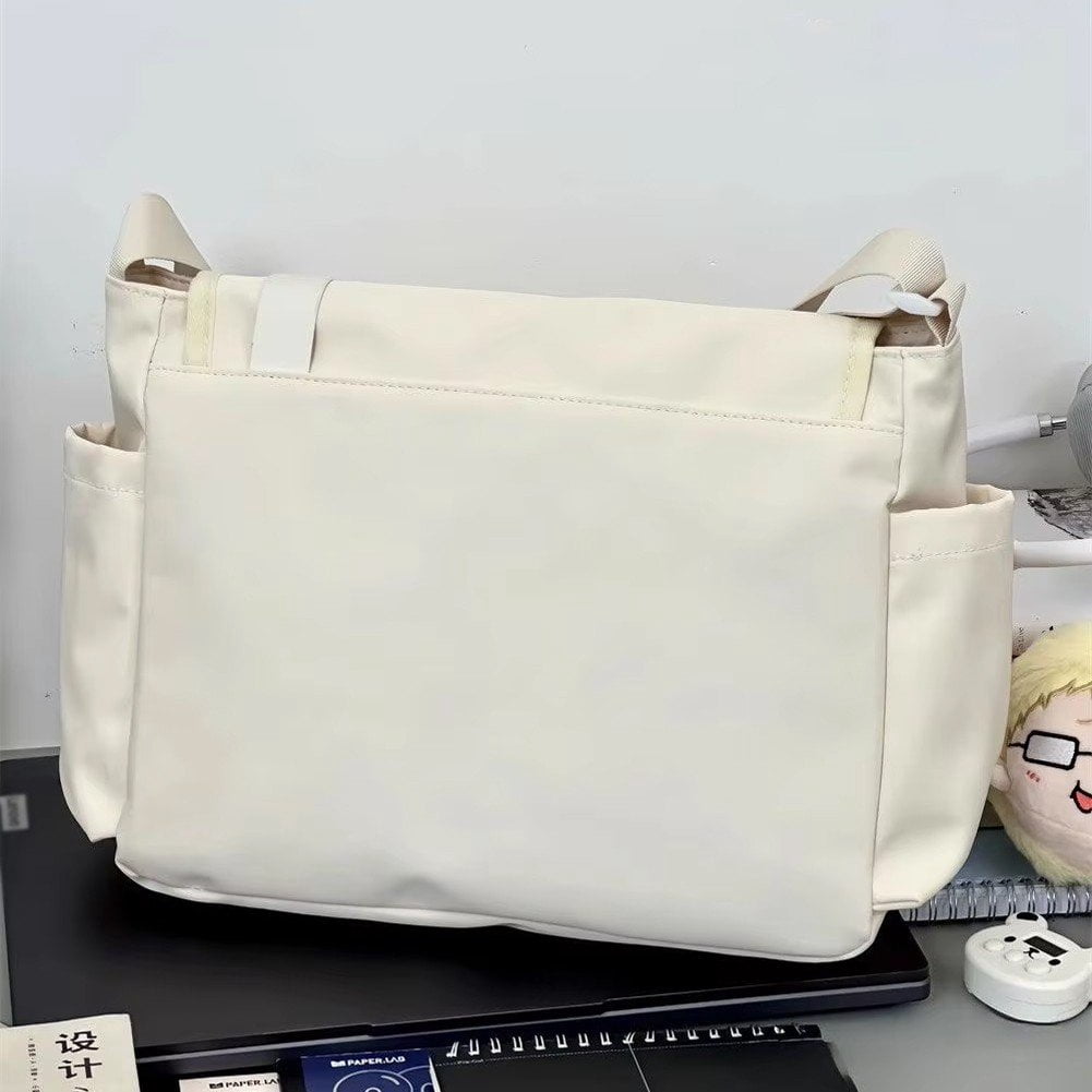 Yvsxxv White Transparent Window Nylon Ita Crossbody Handbag for DIY Badge Display