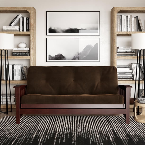 DHP 6" Coil Futon Mattress, Futon Frame Not Included, Brown Microfiber