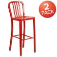 thumbnail image 3 of BizChair Commercial Grade Square Static Weight Capacity Curved Bar Stool, Red (Set of 2), 3 of 14