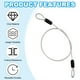 thumbnail image 4 of Cable de acero inoxidable recubierto de vinilo Uxcell con lazos, cadena de seguridad de alambre flexible para bloqueo de iluminación exterior Negro/Transparente 1/8" 1.6ft, 4 of 7