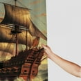 thumbnail image 3 of Shiartex Pirate Ship Shower Curtain Vintage Nautical Sailboat Sailing Sea Adventure Seascape Coastal Fabric Bathroom Decor Set with Hooks 69x72, 3 of 7