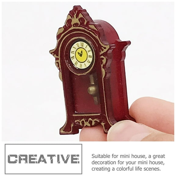 MUSEYA Clock Pendulum Brown Wood Retro Design 1Set for Living Room Decor