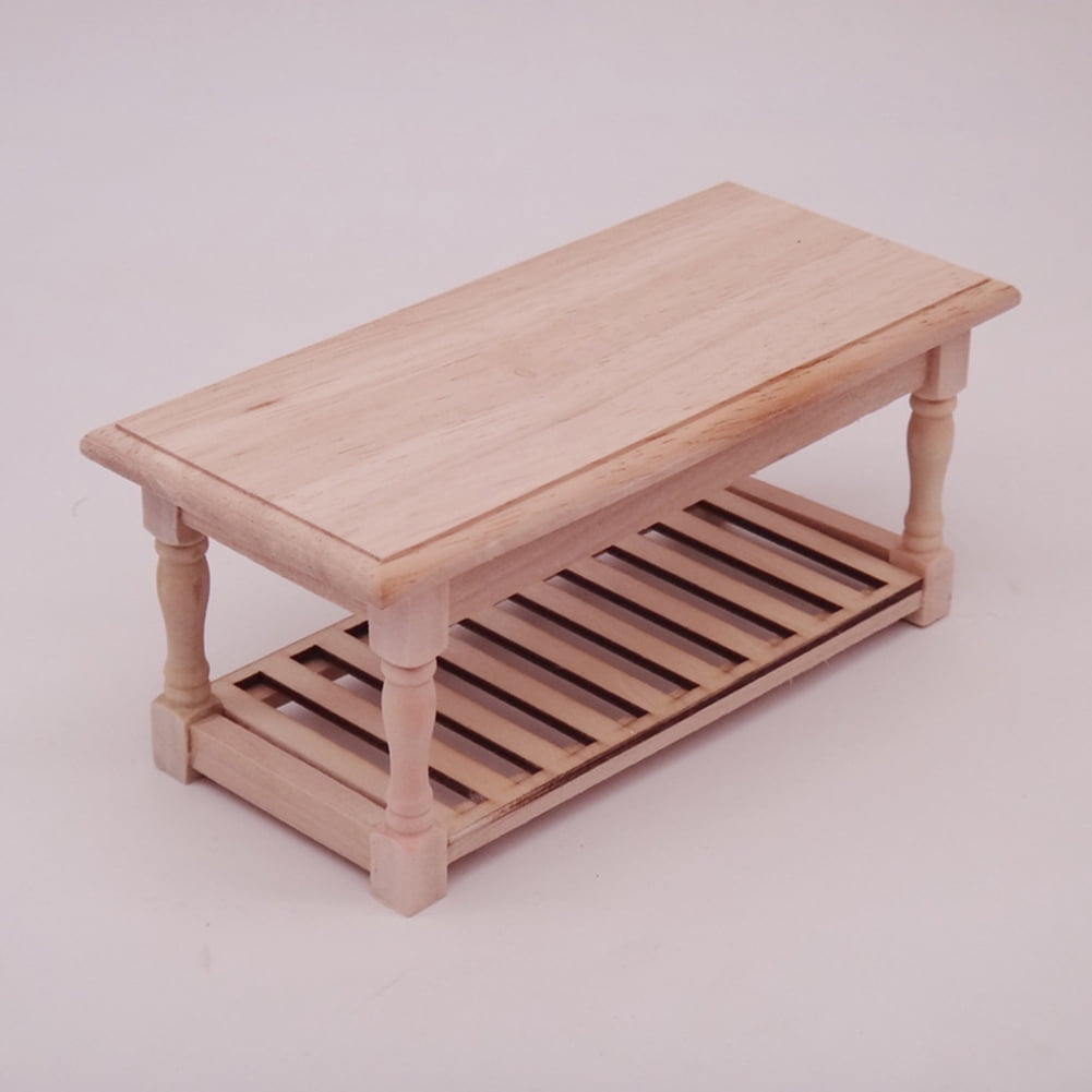 1/12 Wooden Miniature Blank Tea Table Furniture Model DIY Dollhouse Accessory.H5 