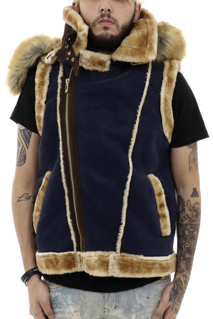 Jordan Craig Shearling Vest 2XL NAVY 