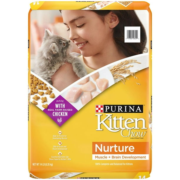 Purina Kitten Chow Kitten Nurture Muscle and Brain Development Chicken Recipe Dry Cat Food, 14