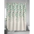 thumbnail image 5 of Flower Teal Shower Curtain, Grey Cherry Blossoms Cotton Linen Background Waterproof Shower Curtain Set with 12 Hooks Lightweight Washable Fabric Shower Curtains for Bathroom 60x72 Inches, 5 of 6