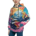 thumbnail image 2 of Fotbe Colorful Whimsical Earth Pattern Youth Pullover Hooded Sweatshirt, Boys Hoodie, Kangaroo Pocket Hoodie for Kids Girls -Large, 2 of 6