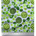 thumbnail image 1 of Soimoi Polyester Crepe Fabric Pear,Lemon & Watermelon Fruits Print Sewing Fabric Yard 52 Inch Wide, 1 of 3