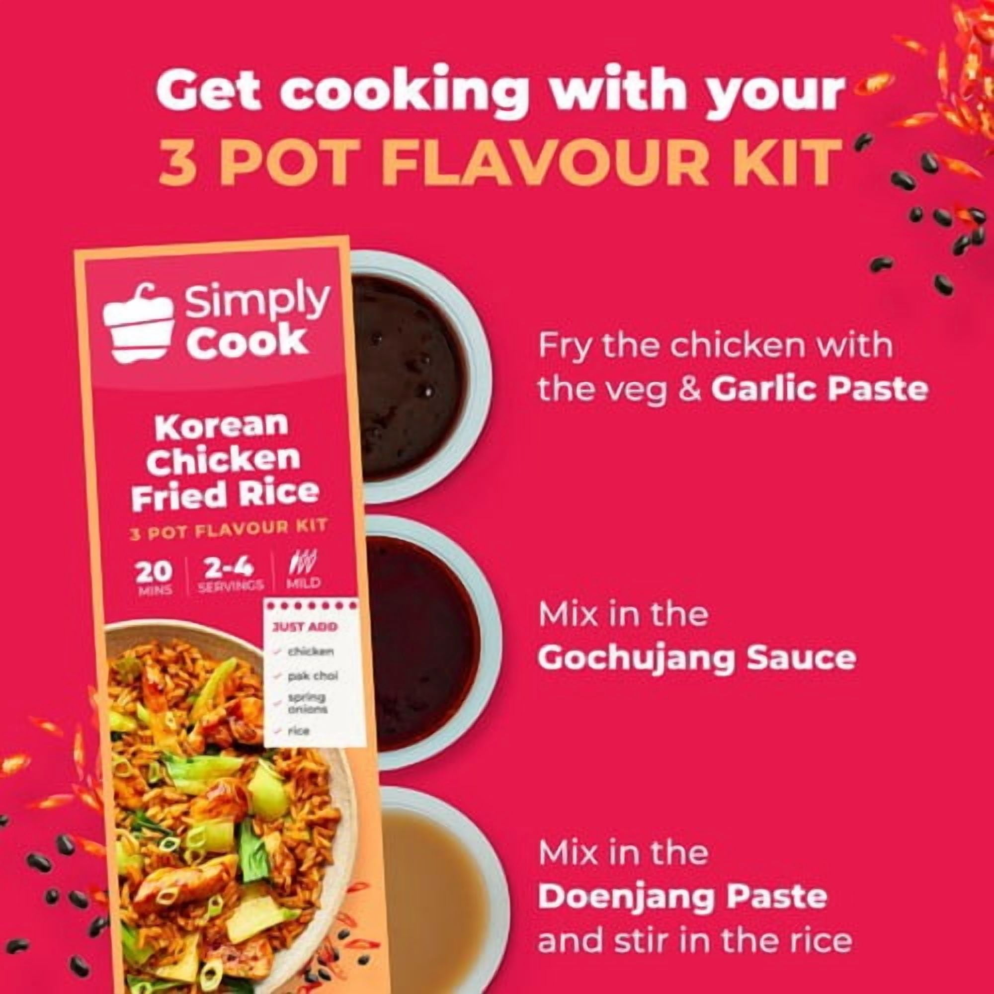 Simply Cook Korean Chicken Fried Rice 70g, British Import (Pack of 2)