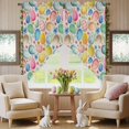 thumbnail image 5 of Easter Colored Eggs Swag Valance Curtains Blue Pink Orange Flower Leaf Spring Vintage Rod Pocket Swag Curtains Small Window Treatments for Kitchen Bathroom Bedroom 36" W x 36" L, 2 Panels, 5 of 9
