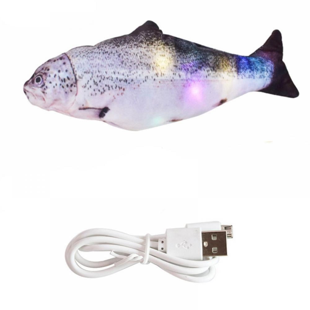 Flippity Fish Cat Toy, Flops and Wiggles Like a Real Fish, with LED