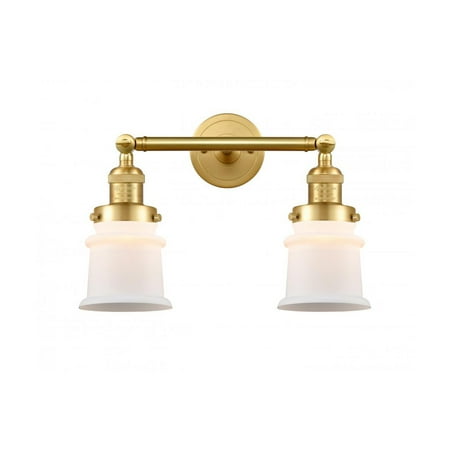 

Satin Gold Tone Bathroom Vanity 17 Wide Steel/Cast Brass/Glass Medium Base 2 Light Fixture
