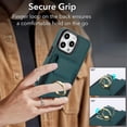 thumbnail image 3 of For IPhone 14 Pro Max Phone Case Wallet With Elastic Concealed Buckle Flip Card Holder,PU Leather Metal Ring Buckle Holder Kickstand  Women Men Magnetic Cover,Green,For iPhone 14 Pro Max, 3 of 8