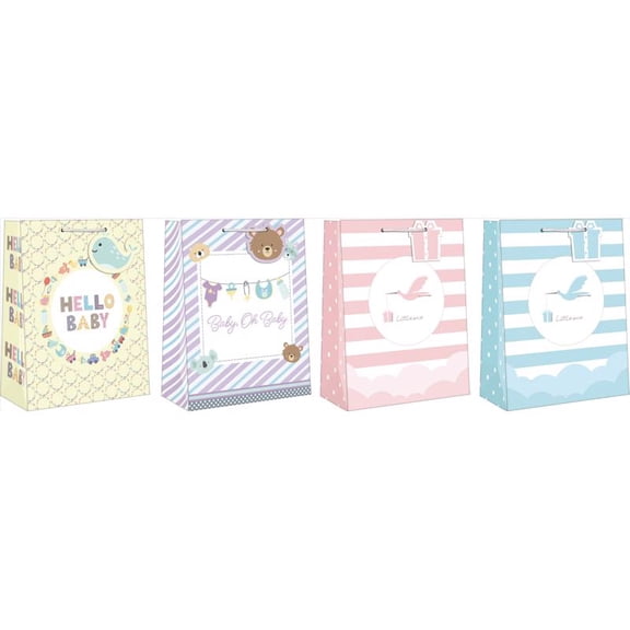 Bolsa de regalo con imágenes de papel surtidas para bebés, 2 unidades, 12 unidades